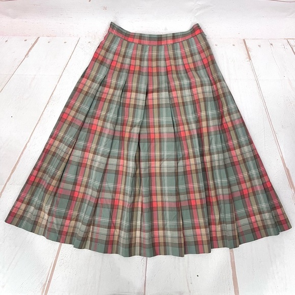 Pendleton Dresses & Skirts - Vintage Pendleton Tartan Plaid Pleated Virgin Wool Schoolgirl Midi Skirt